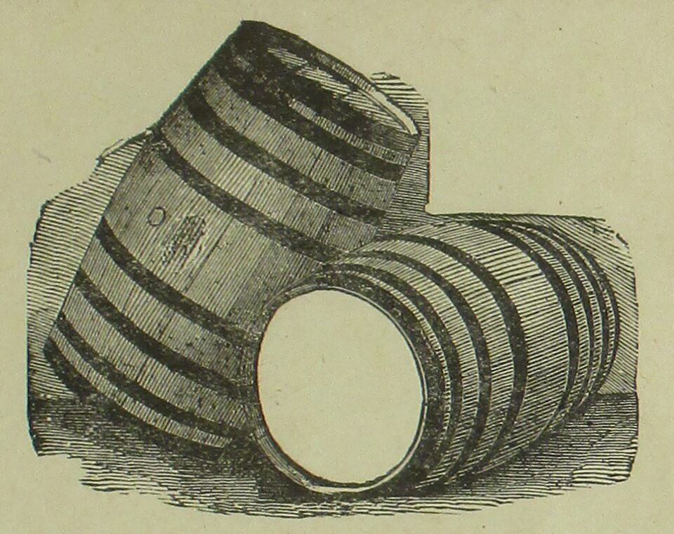 船内で使用されていた木製の水樽を描いた図版