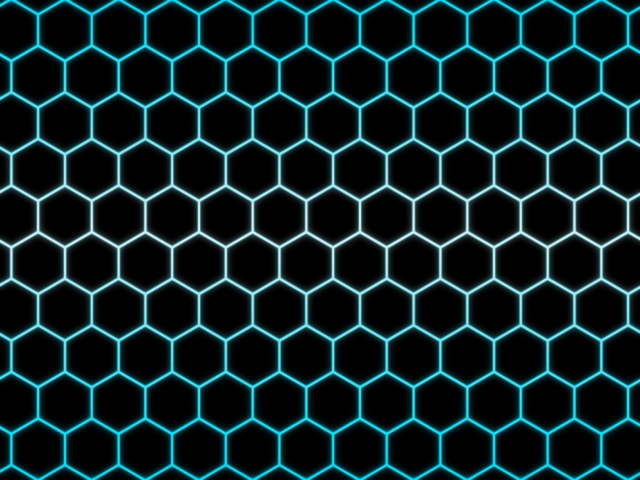 隙間なく並ぶ六角形のグリッドパターン