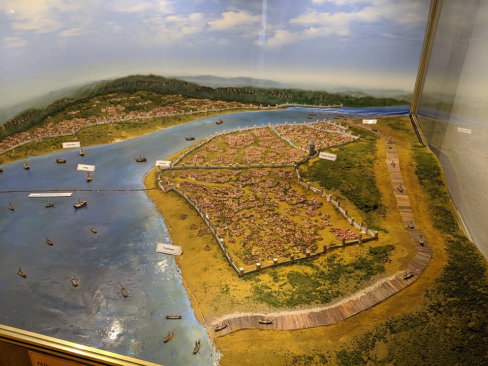 1453年コンスタンティノープル包囲戦を再現した模型
